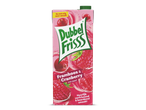 Een pakje framboos- en cranberrydrank met appel, met de tekst 'Nu met nóg meer smaak!' en 'Heerlijk verfrissend & boordevol smaak!'.