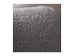 Close-up of a gray, fluffy towel or blanket texture.
