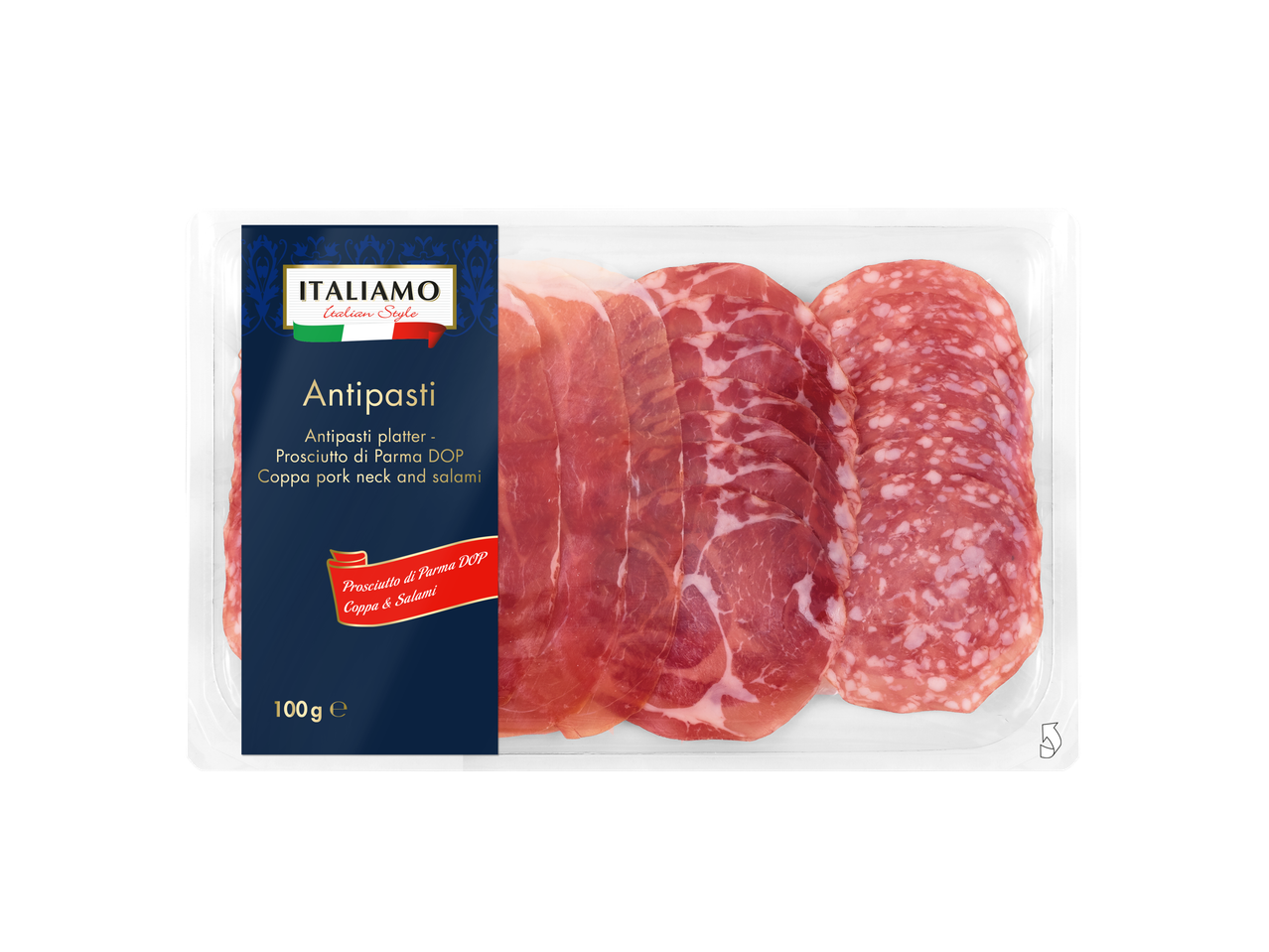 Plateau d'antipasti Italiamo avec Prosciutto di Parma AOP, Coppa et salami