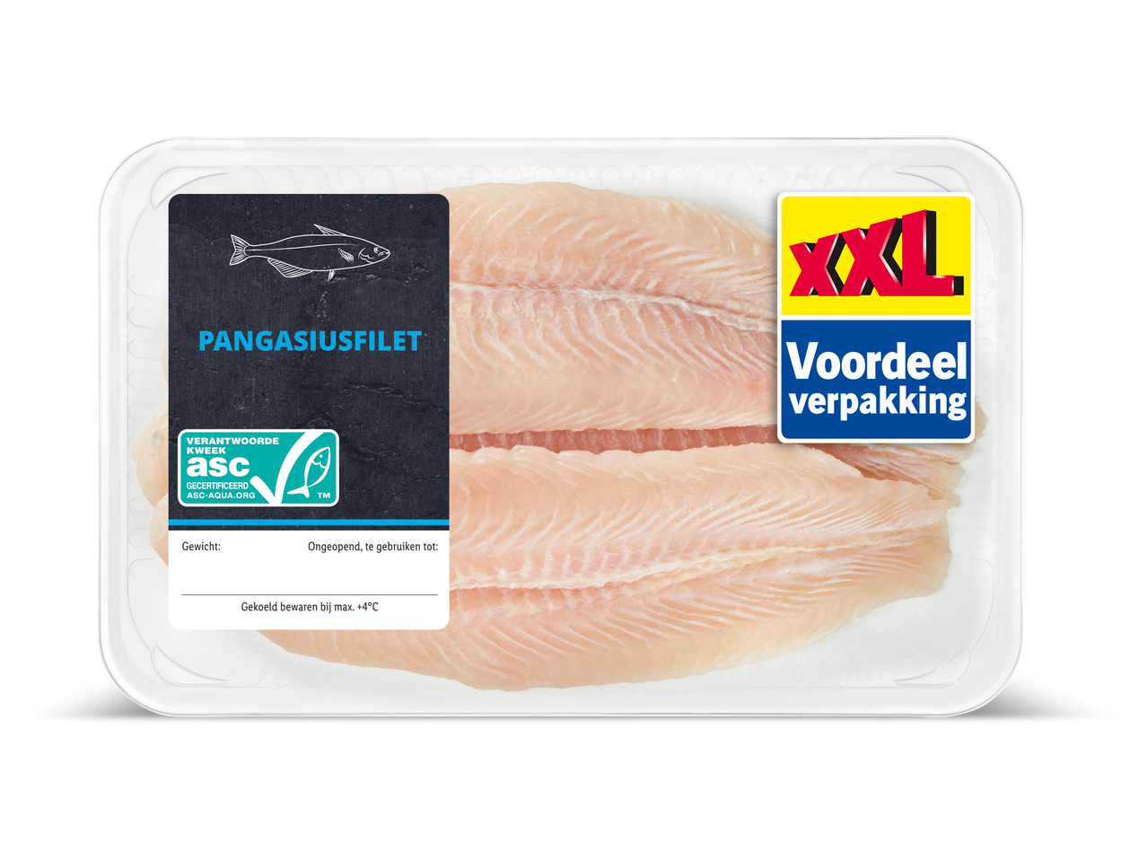 XXL Pangasiusfilets: voordeelverpakking, ASC gecertificeerd.