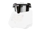 A white Monsieur Cuisine Smart food processor with a stainless steel bowl and black lid.