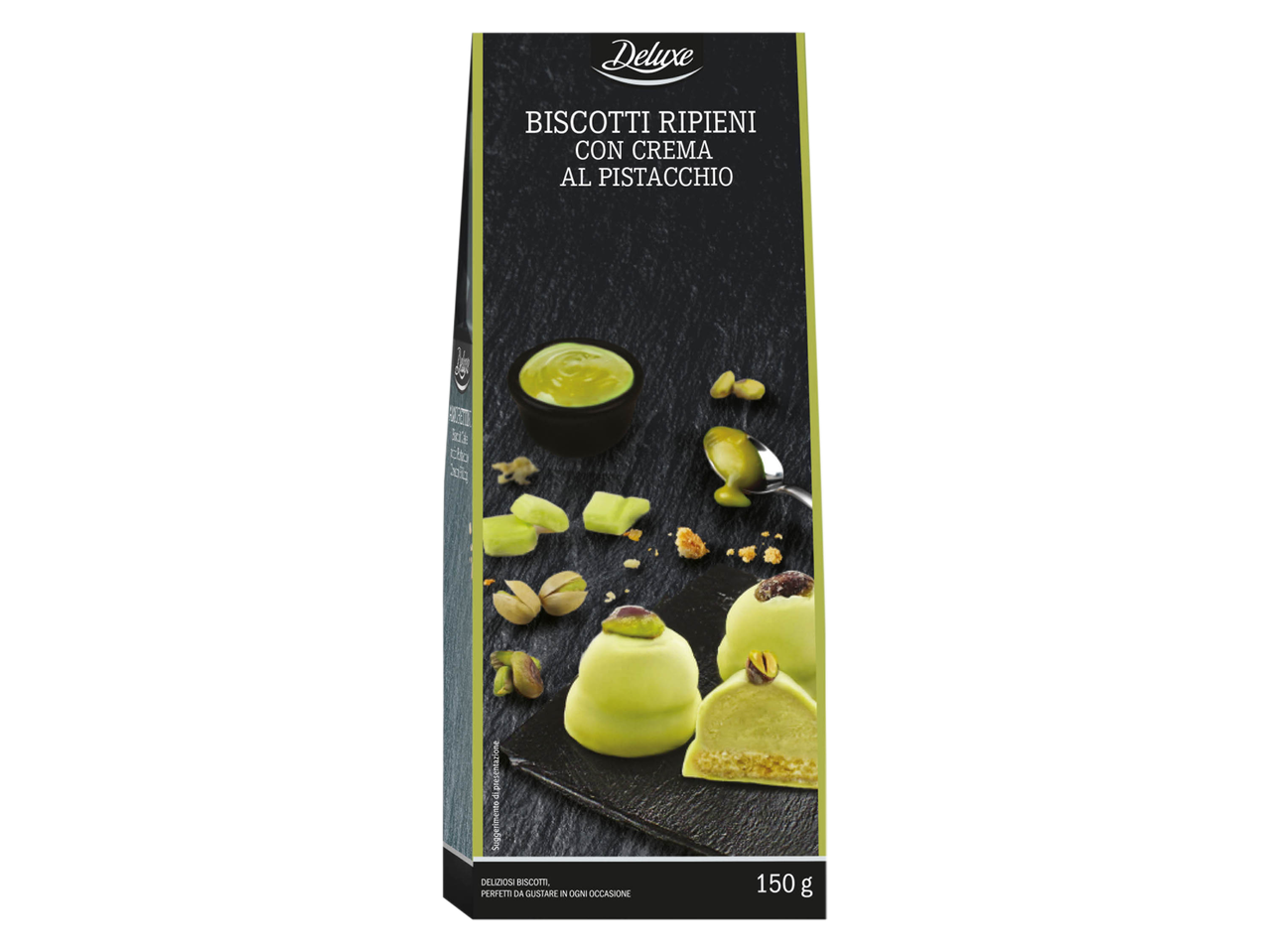 Biscotti ripieni con crema al pistacchio