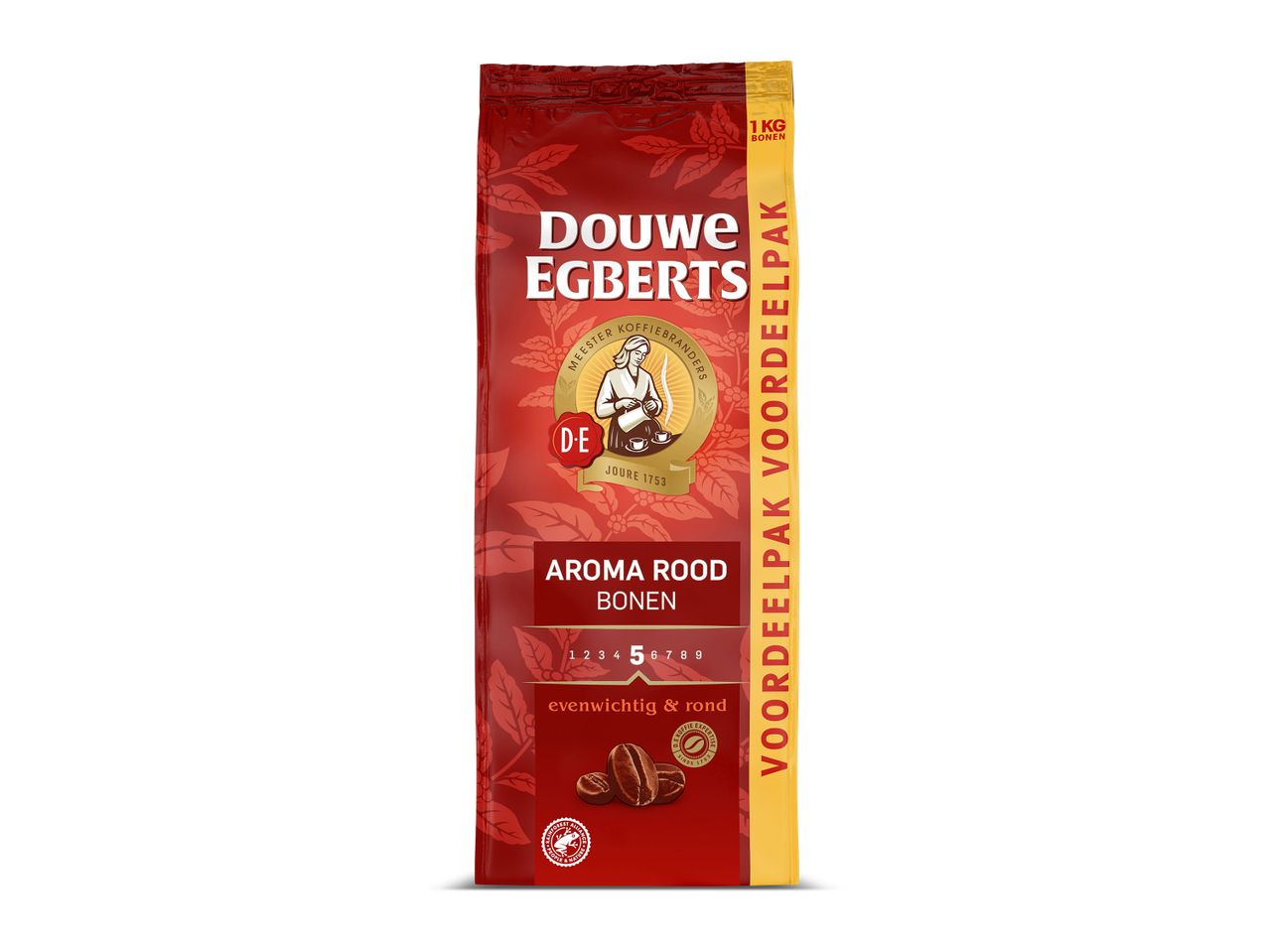 1 kg zak Douwe Egberts Aroma Rood koffiebonen.