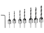 PARKSIDE® Drill Bit Assortment with seven countersink drill bits and an Allen key.