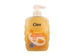 Săpun lichid Cien cu lapte și miere, hidratează pielea.