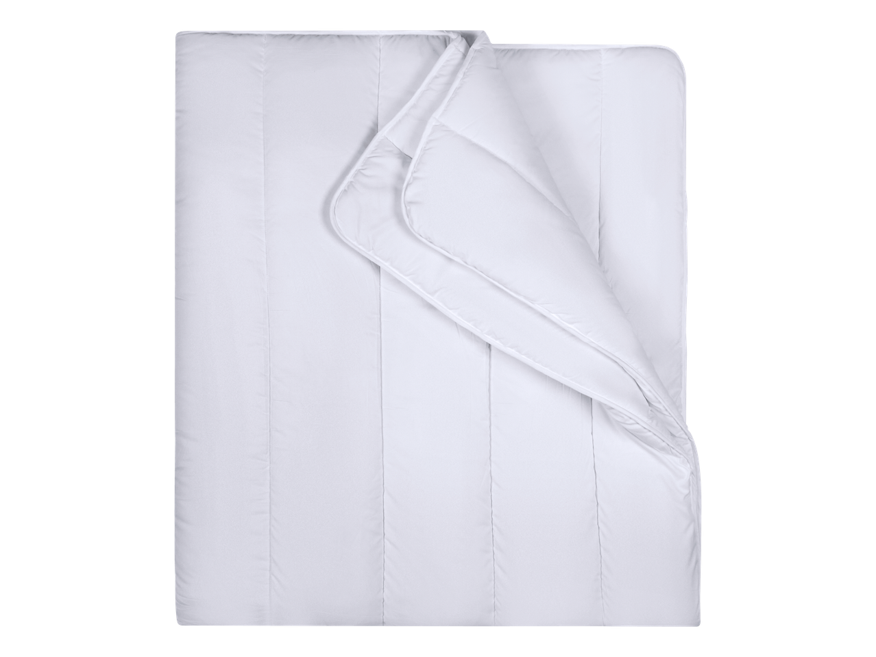 Bijeli poplun s prošivenim uzorkom, djelomično presavijen