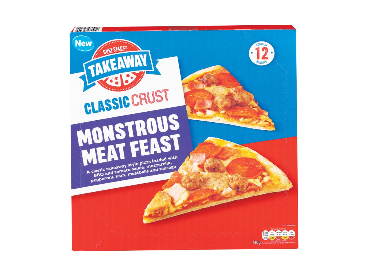 Go to full screen view: Chef Select Classic Crust Meat Feast Pizza - Image 1