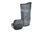 A grey muscle stimulation device with a control unit and a leg cuff.