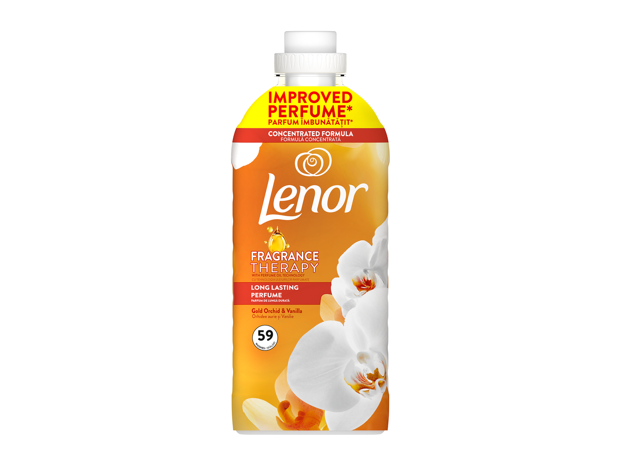 Balsam de rufe concentrat cu parfum îmbunătățit de orhidee aurie și vanilie, 59 de spălări.