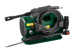 Aparat de curățat cu presiune PARKSIDE verde cu furtun și accesorii.