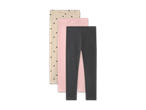 Drei Leggings in Beige mit Herzen, Rosa und Anthrazit