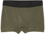 Pojkboxershorts i olivgrönt med svart midjeband.