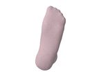 Pink footie sock with a subtle pattern on a white background