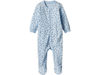 Lupilu baby sleepsuit in light blue with dark blue and light blue polka dots