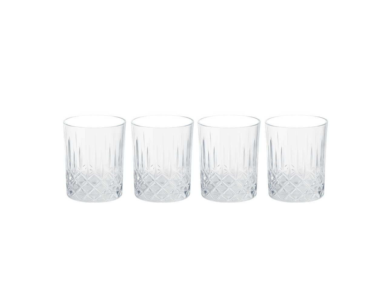 4 Silvercrest® viskio stiklinių rinkinys su raižytu raštu