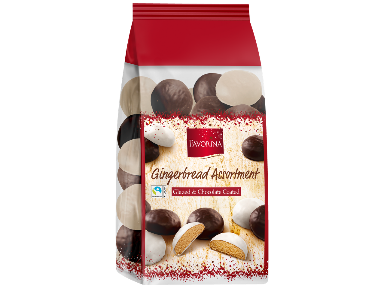 Favorina piparkoogiassortii, glasuuritud ja šokolaadiga kaetud.