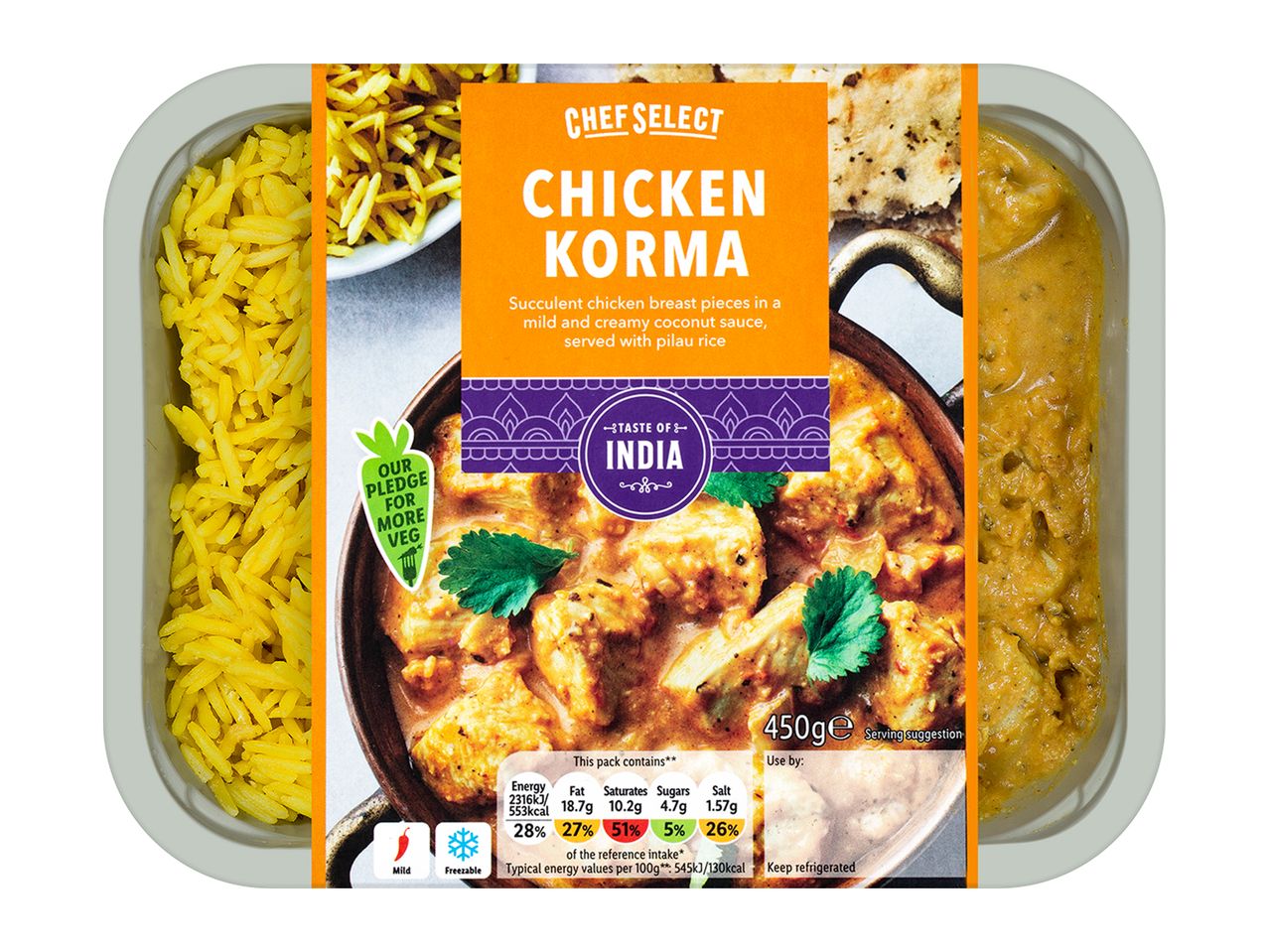Go to full screen view: Chef Select Chicken Korma with Rice - Image 1