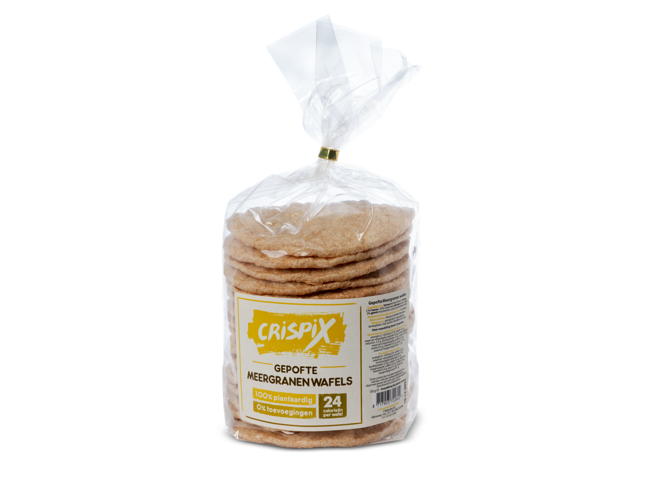 Een zak Crispix gepofte meergranen wafels.