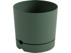 Vaso cilíndrico verde-escuro.