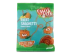 Verpakking van fruitsnacks met mangosmaak, fruitspaghetti, zonder toegevoegde suikers, vezelrijk en veganistisch.