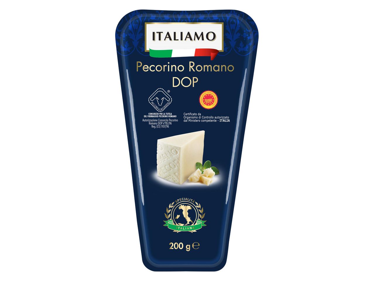 Fenelio Pecorino Romano DOP sajt 200g-os csomagolásban.