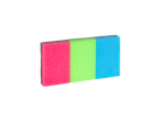 Three-colored cleaning sponge.