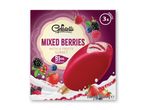 Glace mixed berry ispops i mælkesovs.