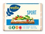 Wasa Sport knækbrødspakke med et billede af knækbrød med avocado og bær.