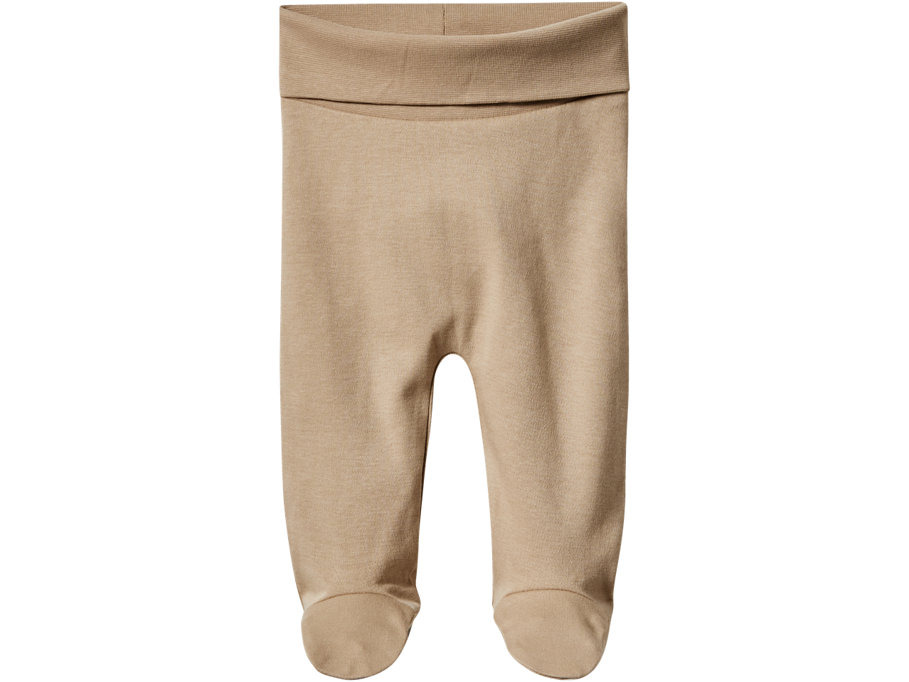 Lupilu® baby joggers in a light brown color, featuring footed bottoms.