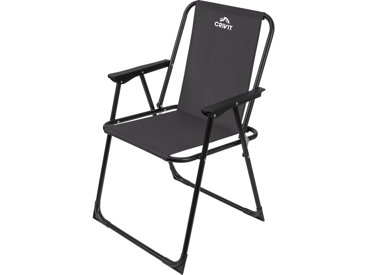 CRIVIT Folding Camping Chair in dark grey with black frame