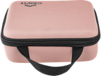 Pink CRIVIT Mini Massage Gun case with a black zipper and handle.