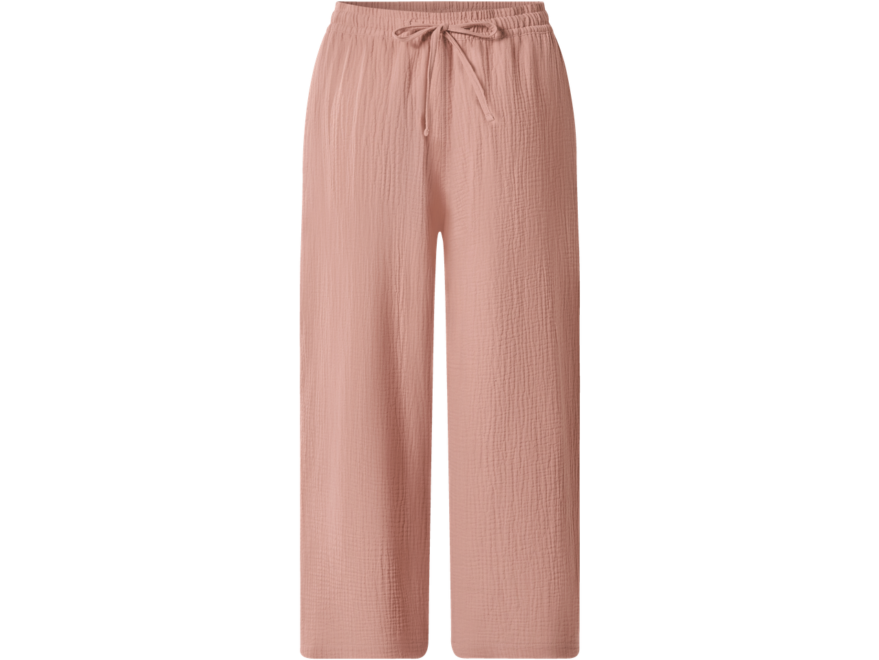 ESMARA ženske pantalone od muslina u boji breskve sa učkurom u struku.