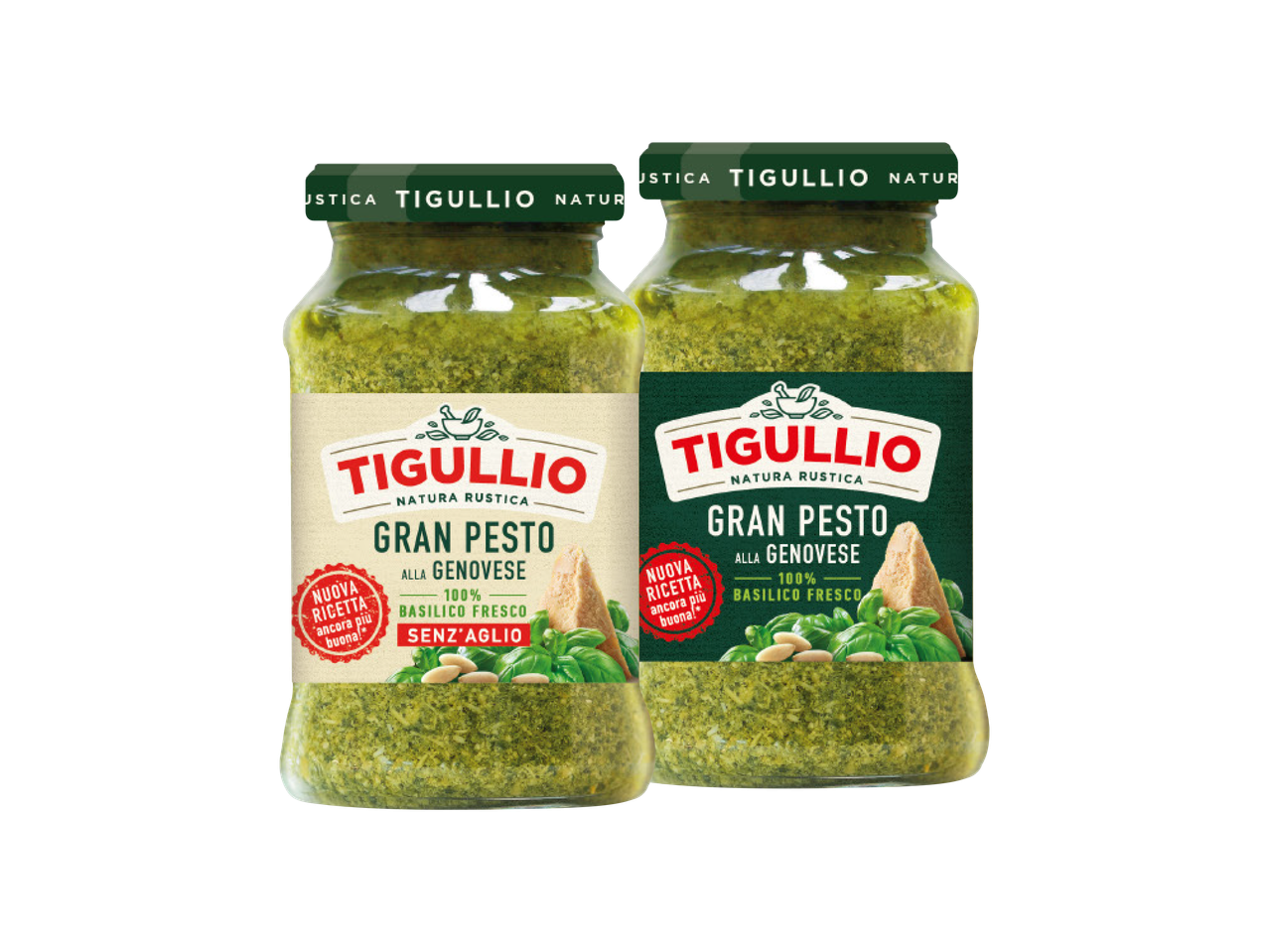 Due vasetti di pesto Tigallio.