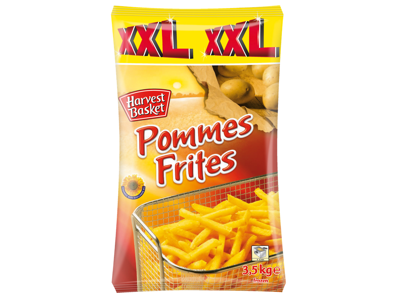 Harvest Basket XXL Pommes Frites: 3,5 kg zak diepvriesfrieten.