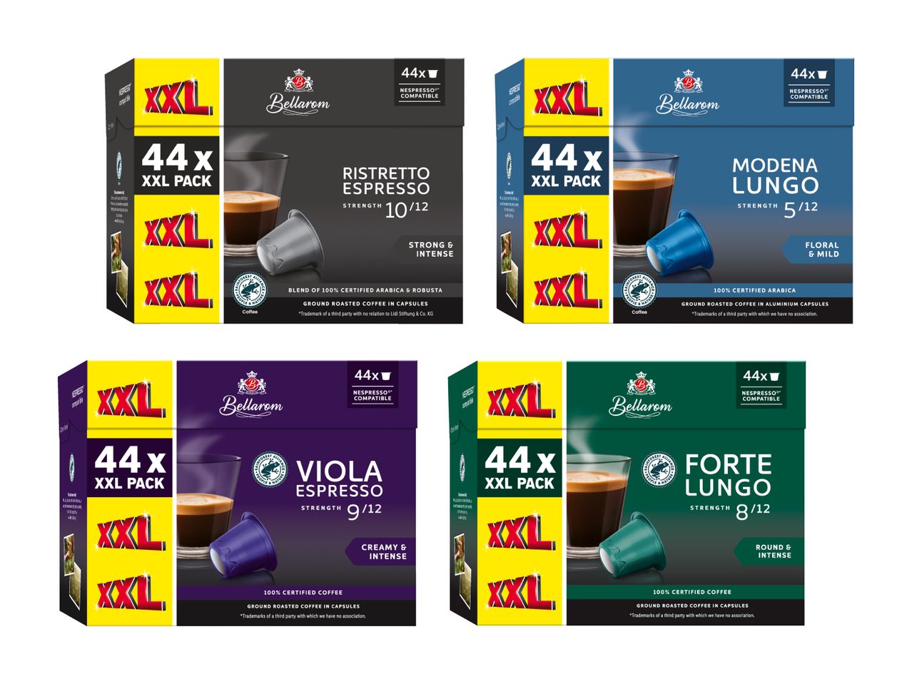Delonghi Kaffeekapseln: Intenso, Espresso lungo, Viola, Forte lungo.