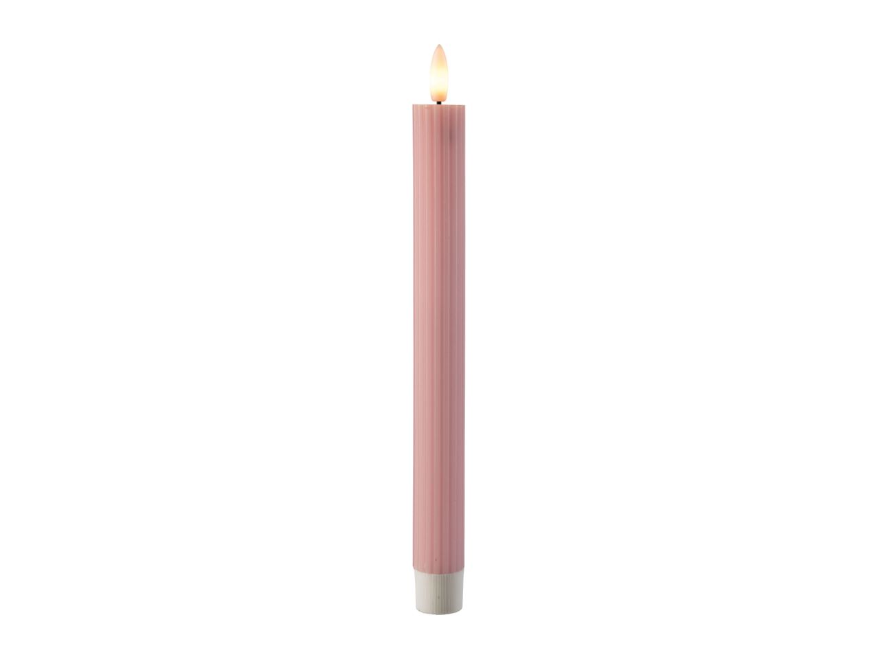 Go to full screen view: Livarno Home LED Real Wax Candles - 2 Pack - Pink - Image 4