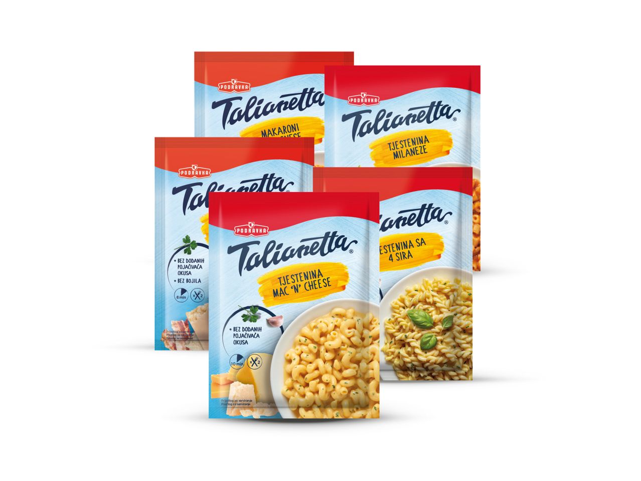 Pet pakiranja Talina instant rižota.