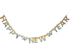 Spīdīgs 'HAPPY NEW YEAR' baneris ballīšu dekorācijām.