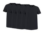 Fire sorte T-shirts til mænd, stablet oven på hinanden