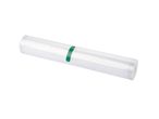 A roll of vacuum sealer bags with a green label.