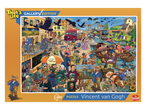 Kleurrijke legpuzzel van 1000 stukjes met een humoristische illustratie van Vincent van Gogh.