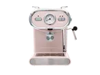 Pink SilverCrest 1100W espresso machine with a temperature gauge and steam wand.