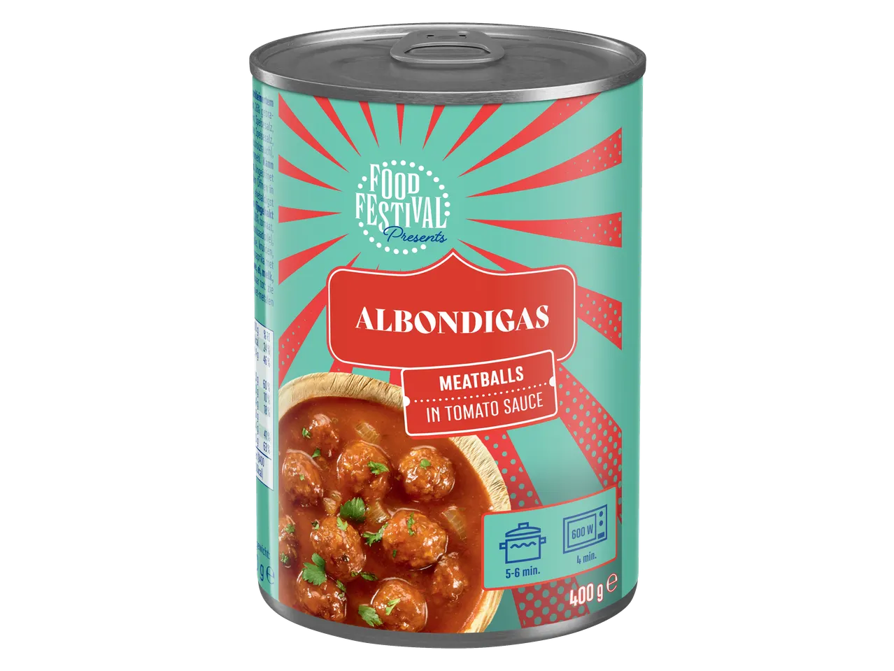 Food Festival Albondigas (gehaktballen in tomatensaus) in blik, 400g.