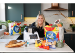 Lidl shopping bags, multi-cooker, fresh produce.