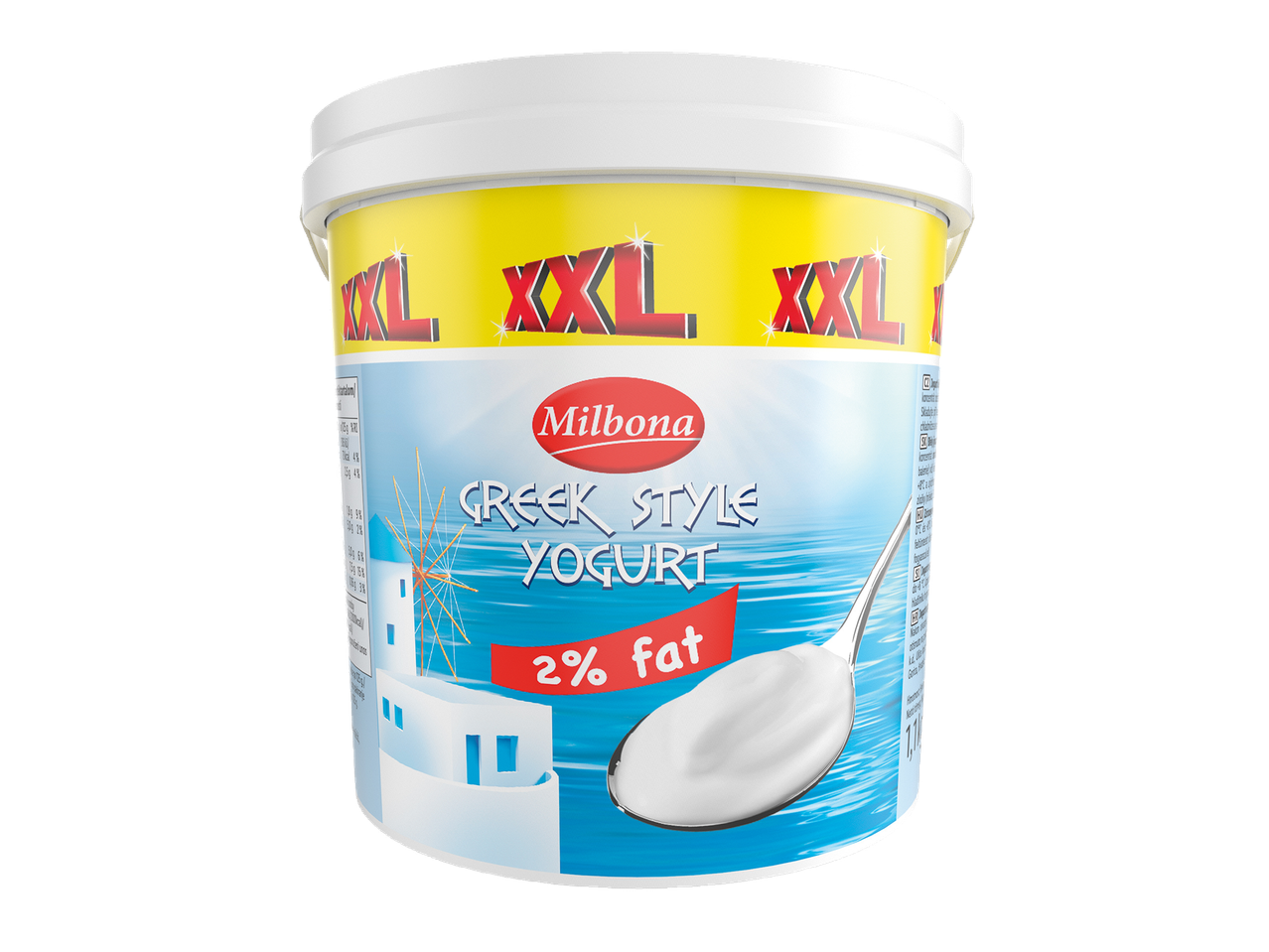 Milbona Griekse yoghurt, 2% vet, XXL formaat.