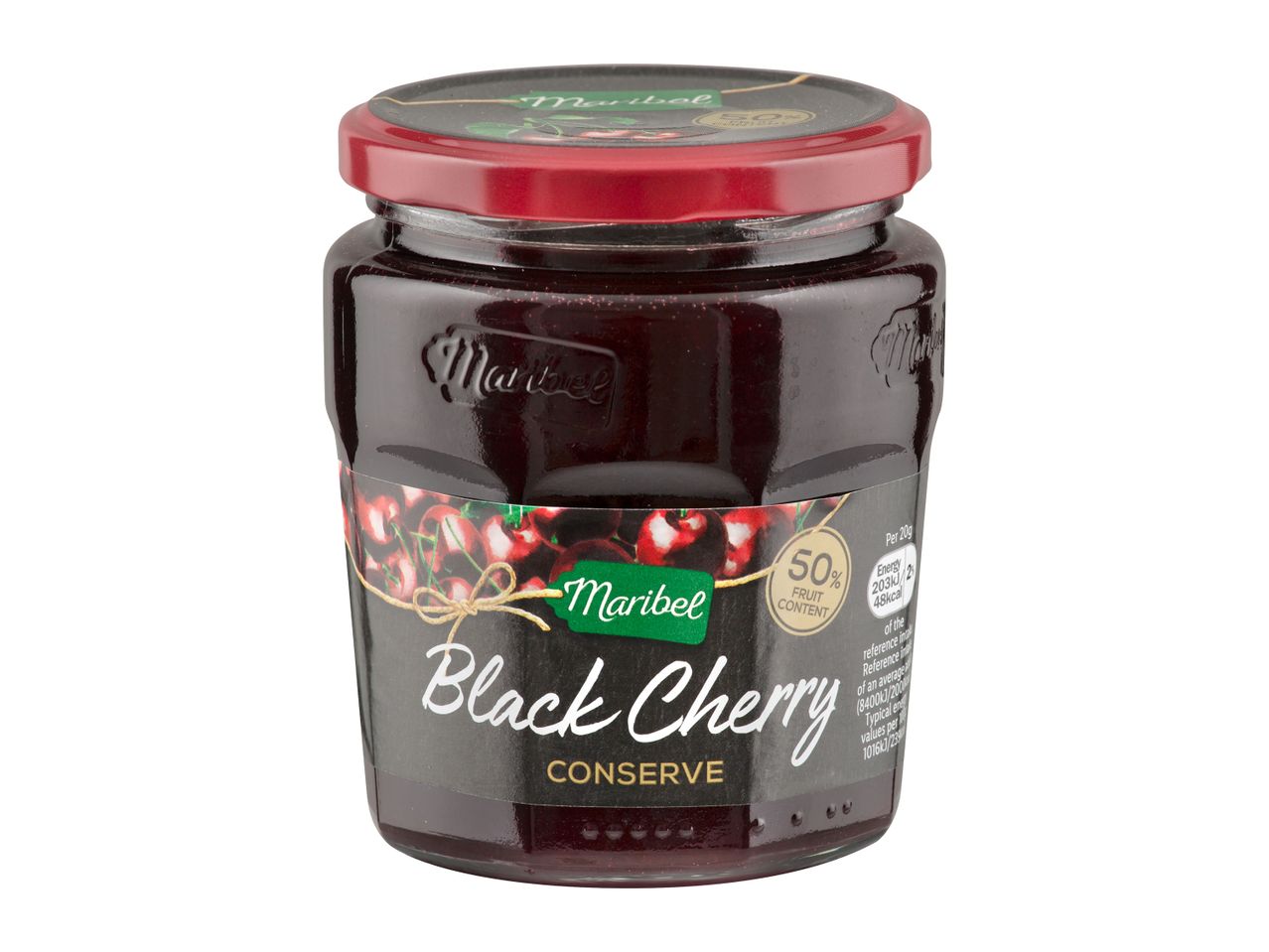 Jar of Maribel black cherry conserve.