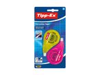 A package of two Tipp-Ex correction tapes, one yellow and one pink.