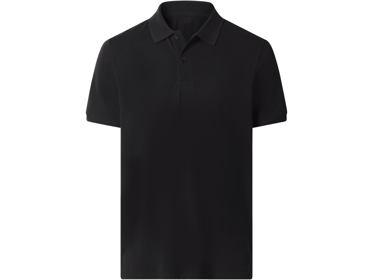 Crna muška polo majica kratkih rukava s gumbima.