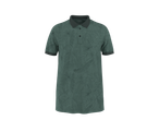 Polo piqué bărbătesc ESMARA MEN cu imprimeu de frunze tropicale, verde închis.