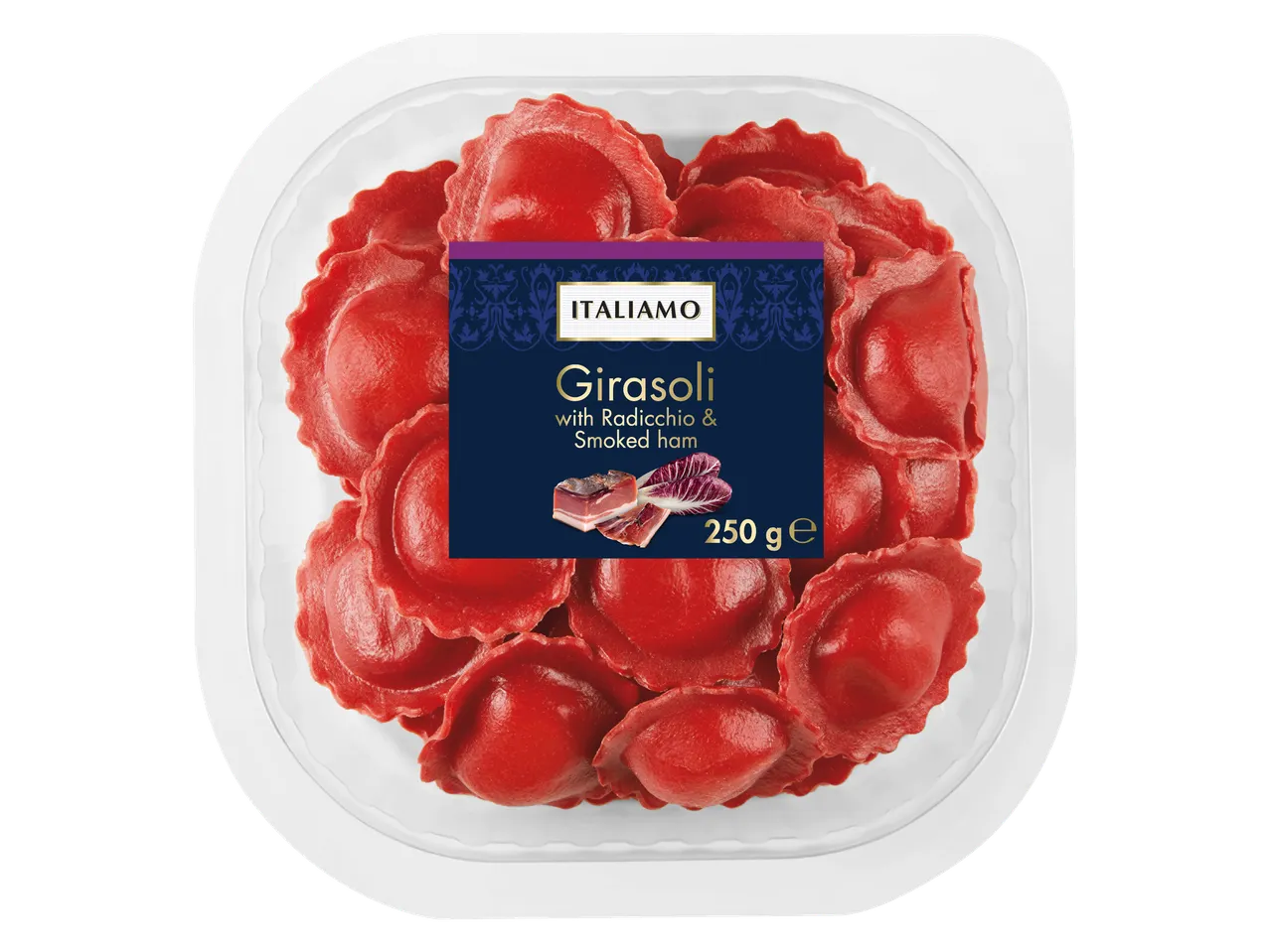 ITALIAMO Girasoli ravioli with radicchio & smoked ham (250g).